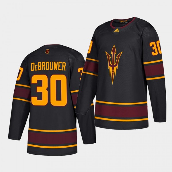 Evan DeBrouwer Arizona State Sun Devils 2020-21 Black Replica College Hockey Jersey