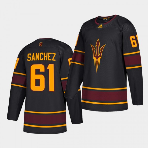 James Sanchez Arizona State Sun Devils 2020-21 Black Replica College Hockey Jersey