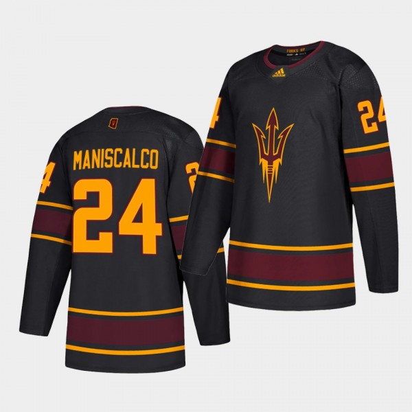 Joshua Maniscalco Arizona State Sun Devils 2020-21 Black Replica College Hockey Jersey