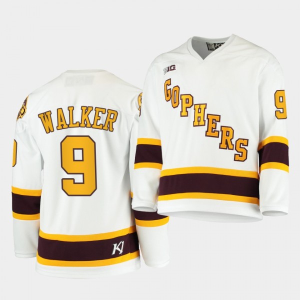 Sammy Walker Minnesota Golden Gophers 2020-21 White 100th Season College Hockey Jersey
