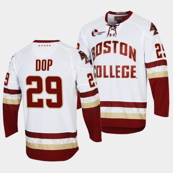 Boston College Eagles Eric Dop White College Hockey 2021-22 Performance Jersey