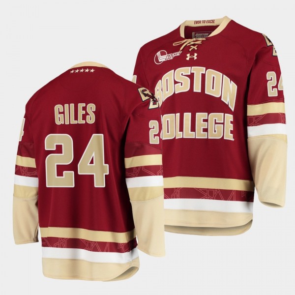 Patrick Giles Boston College Eagles 24 College Hockey Maroon 2021-22 Jersey