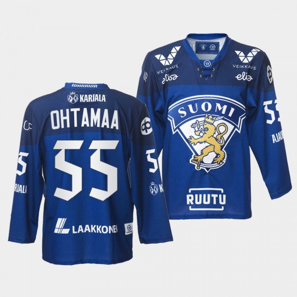 Finland Team 55 Atte Ohtamaa 2021-22 Jersey Blue A...