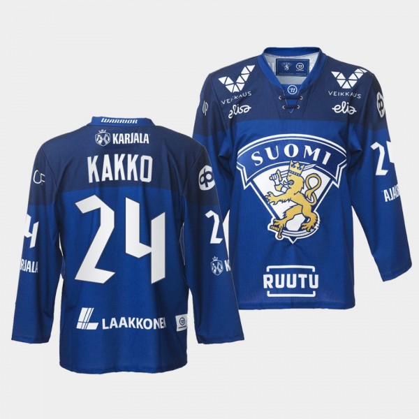 Finland Team 24 Kaapo Kakko 2021-22 Jersey Blue Aw...