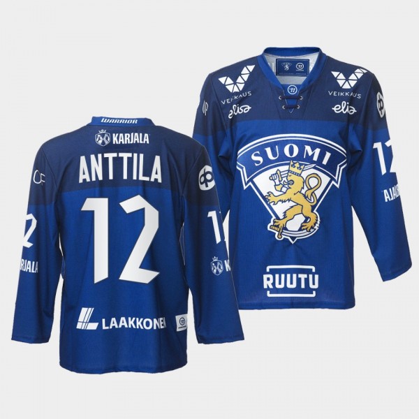 Finland Team 12 Marko Anttila 2021-22 Jersey Blue ...