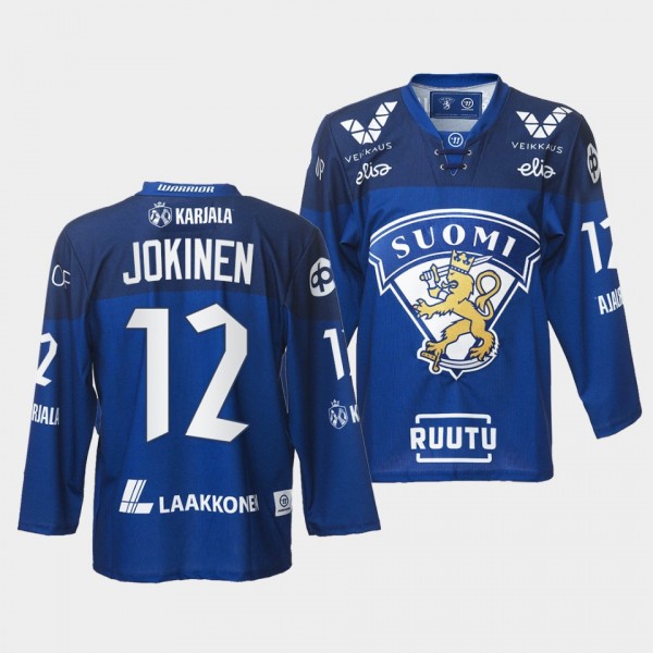 Finland Team 12 Olli Jokinen 2021-22 Jersey Blue A...