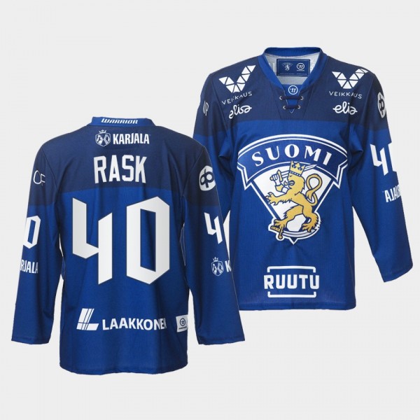 Finland Team 40 Tuukka Rask 2021-22 Jersey Blue Aw...