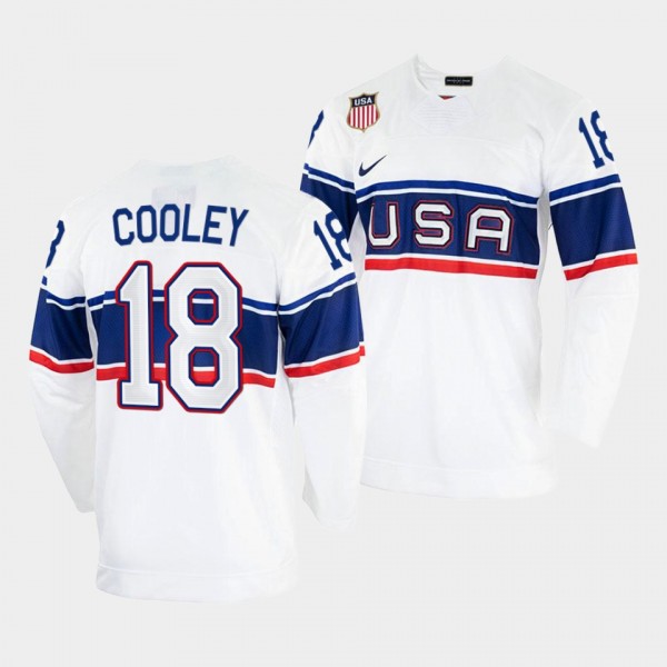 USA Hockey U18 Away Logan Cooley Men 2022 NHL Draf...