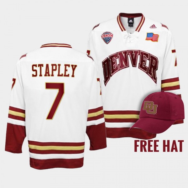 Brett Stapley Denver Pioneers 7 College Hockey Whi...