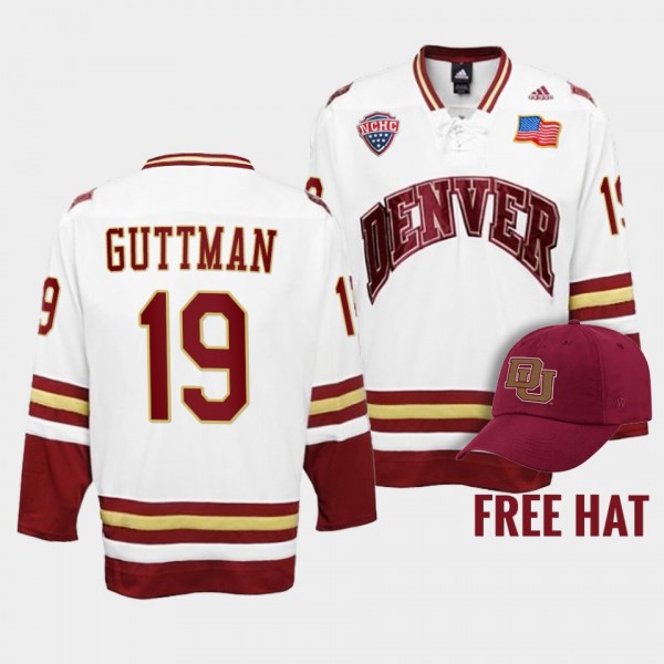 Cole Guttman Denver Pioneers 19 College Hockey Whi...