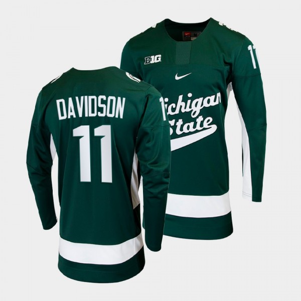 Michigan State Spartans Jeremy Davidson College Hockey Green 2022 Jersey