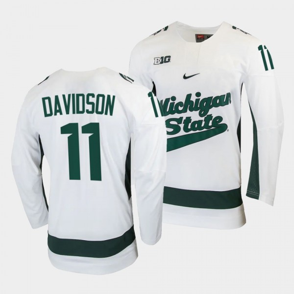 Jeremy Davidson Michigan State Spartans College Hockey White Jersey 11
