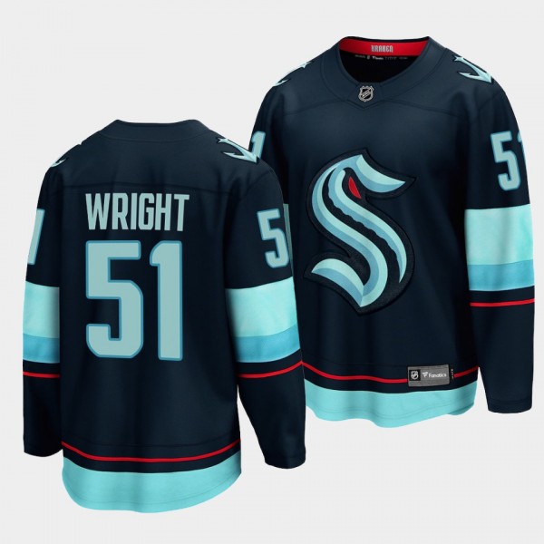 Shane Wright 2022 NHL Draft Seattle Kraken #51 Navy Jersey Home