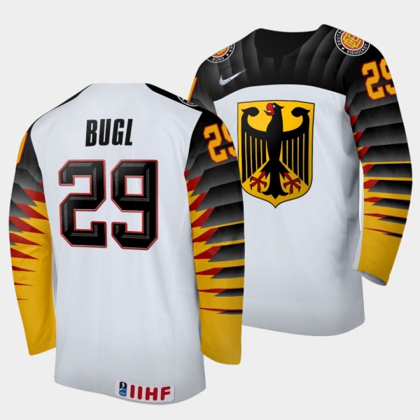 Germany Hockey #29 Florian Bugl 2022 IIHF World Junior Championship White Jersey Home