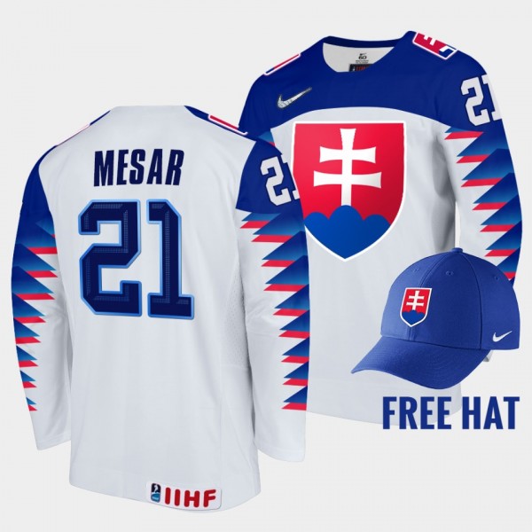 Slovakia Hockey #21 Filip Mesar 2022 IIHF World Ju...