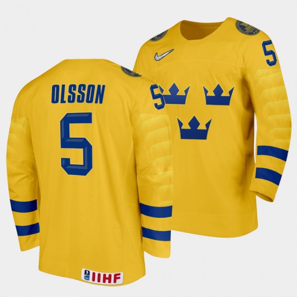Sweden Hockey #5 Anton Olsson 2022 IIHF World Juni...