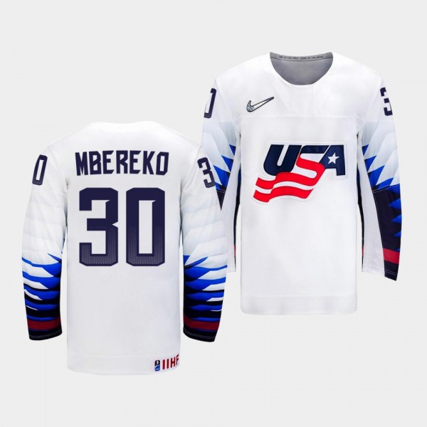USA Hockey #30 Kaidan Mbereko 2022 IIHF World Juni...