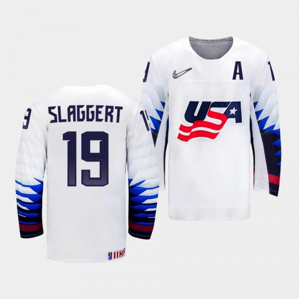 USA Hockey #19 Landon Slaggert 2022 IIHF World Jun...