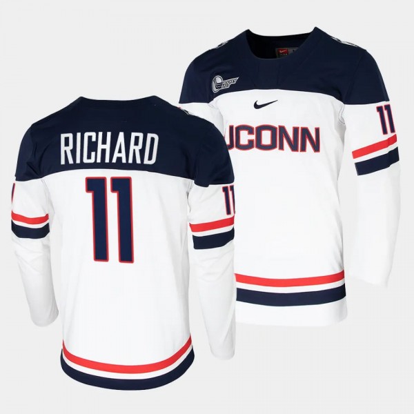 Jake Richard UConn Huskies College Hockey White Re...