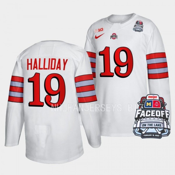 Stephen Halliday Ohio State Buckeyes Faceoff On The Lake White Football-Inspired Jersey 19