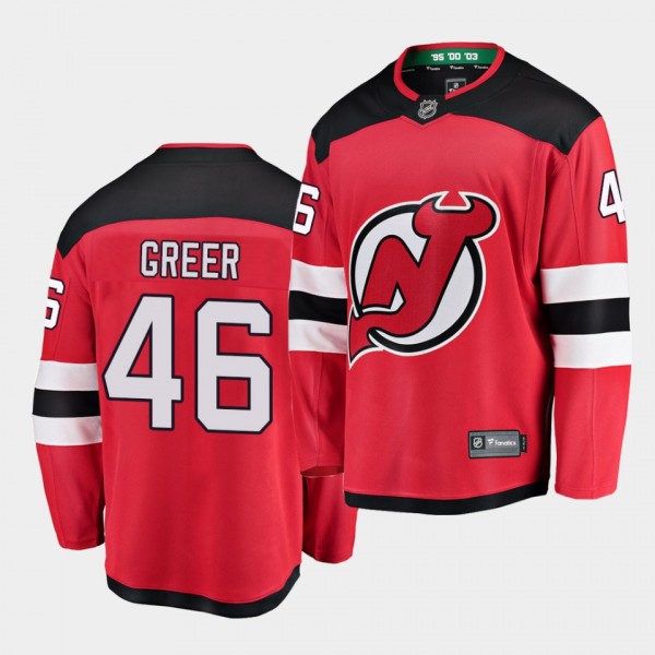 A.J. Greer New Jersey Devils Home Men Red 2021 Tra...