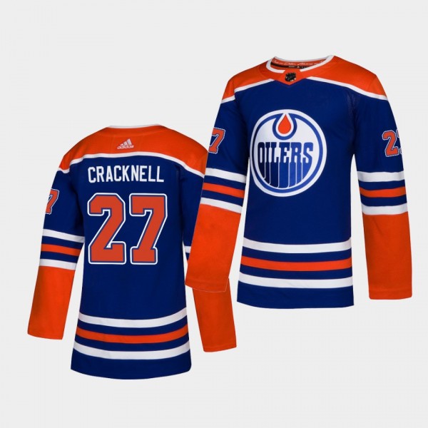 Adam Cracknell #27 Oilers Alternate Authentic Player Royal Jersey