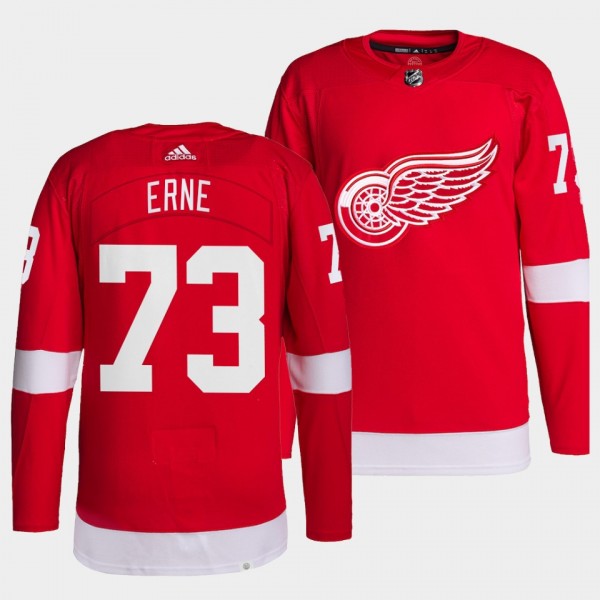 Adam Erne #73 Red Wings Home Red Jersey 2021-22 Pr...