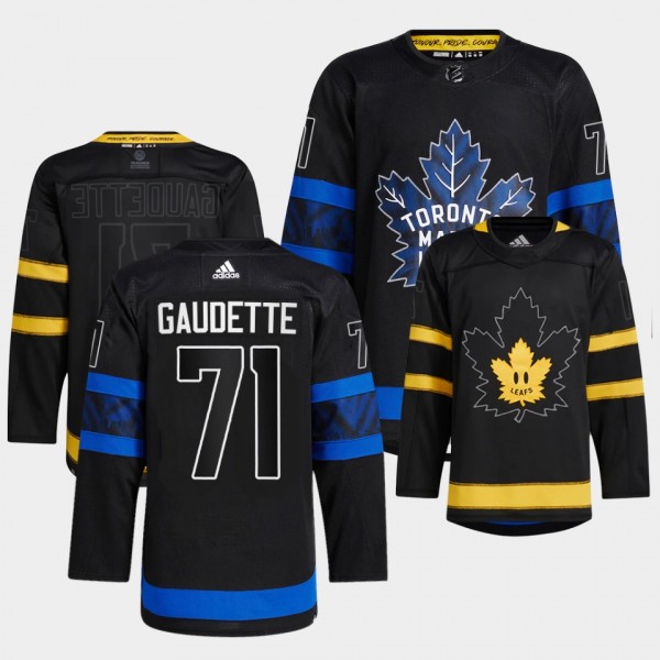 Toronto Maple Leafs x drew house Adam Gaudette Alternate Jersey Men Black Premier Reversible Next Gen uniform Justin Bieber