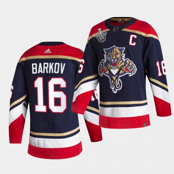 Aleksander Barkov #16 Panthers 2021 Stanley Cup Playoffs Navy Reverse Retro Jersey