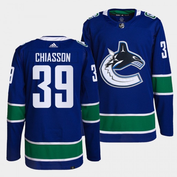 Alex Chiasson #39 Canucks Home Blue Jersey 2021-22 Primegreen Authentic