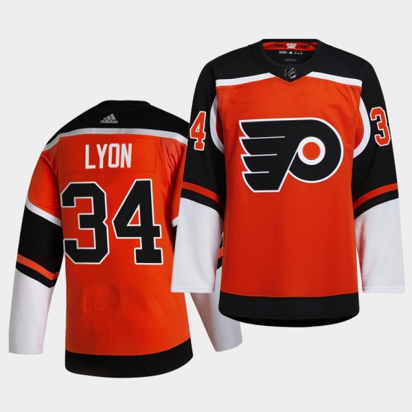 Philadelphia Flyers 2021 Reverse Retro Alex Lyon Orange Special Edition Authentic Jersey
