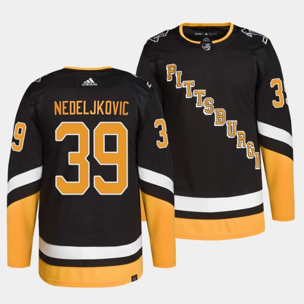 Alex Nedeljkovic Pittsburgh Penguins Alternate Black #39 Authentic Pro Primegreen Jersey Men's