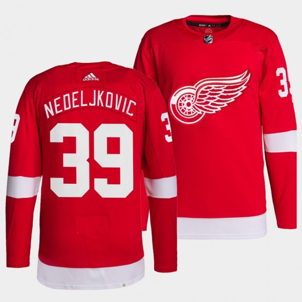 Alex Nedeljkovic #39 Red Wings Home Red Jersey 202...