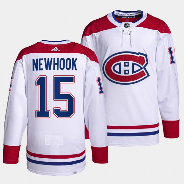 Alex Newhook #15 Canadiens Authentic Pro White Jersey Away