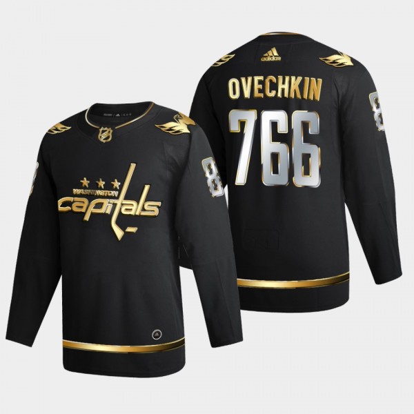 Alex Ovechkin Capitals #8 766 Goals Jersey Black G...