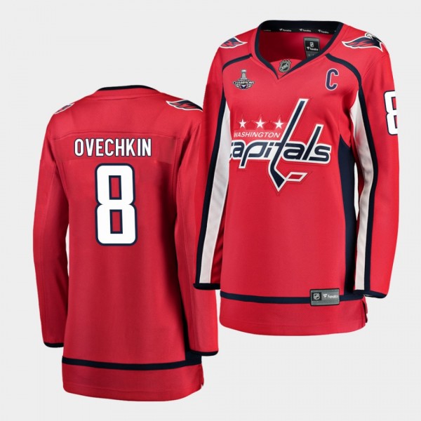 Alex Ovechkin Capitals #8 2018 Home Stanley Cup Champions Women Jersey