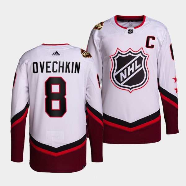 Capitals 2022 NHL All-Star Alex Ovechkin #8 White Jersey Authentic Primegreen