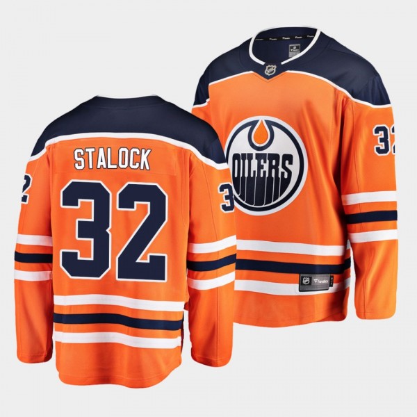 Alex Stalock Edmonton Oilers 2021 Home Men Orange ...