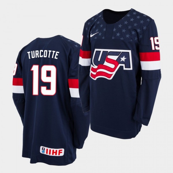 USA U18 Team Alex Turcotte #19 2021 Biosteel All-American Game Away Navy Jersey