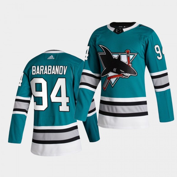 Alexander Barabanov #94 Sharks Authentic 2021 Trade Teal Jersey