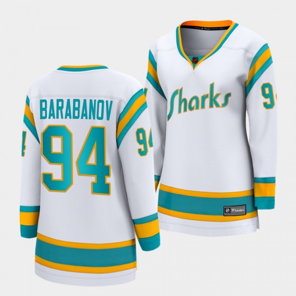 San Jose Sharks 2022 Special Edition 2.0 Alexander Barabanov #94 Women White Jersey Breakaway Player