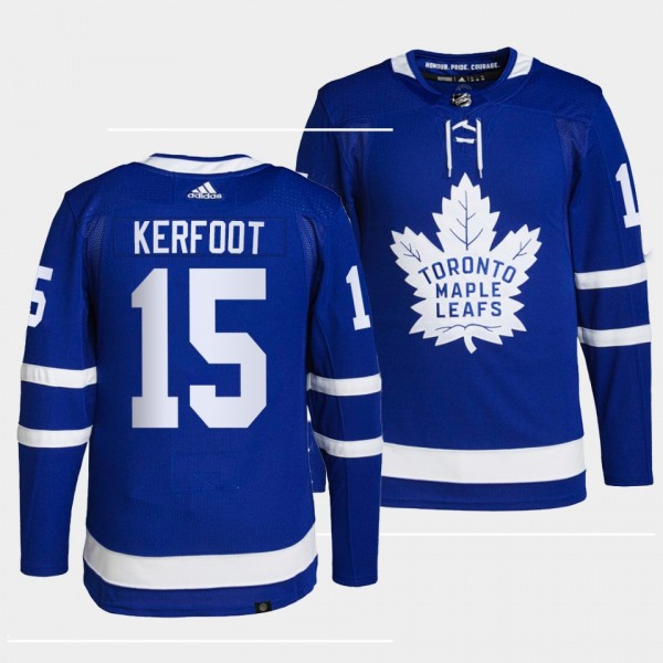 Alexander Kerfoot #15 Maple Leafs Home Blue Jersey 2021-22 Primegreen Authentic