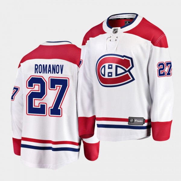 Alexander Romanov #27 Canadiens Away White Breakaway Player Jersey