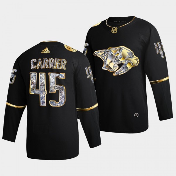 Alexandre Carrier Nashville Predators 2022 Stanley Cup Playoffs #45 Black Diamond Edition Authentic Jersey