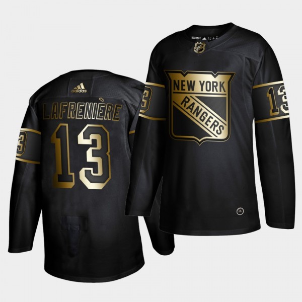 Alexis Lafreniere #13 Rangers 2020-21 Golden Edition Limited Authentic Black Jersey