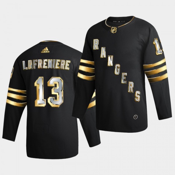 New York Rangers Alexis Lafrenière 2020-21 Golden Edition Limited Authentic Black Jersey