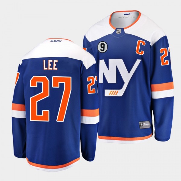 Anders Lee New York Islanders No.9 patch Blue Hono...
