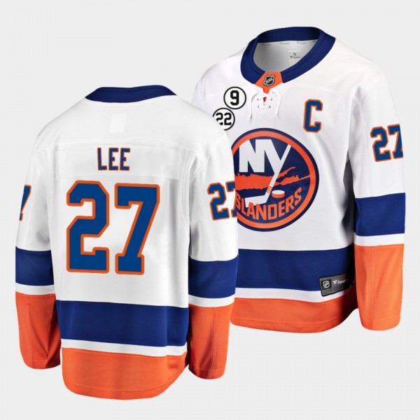Anders Lee New York Islanders NO.22 Patch White Honor Bossy Jersey Men