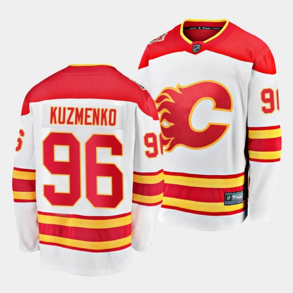 Andrei Kuzmenko Calgary Flames Away White #96 Breakaway Player Jersey Men's