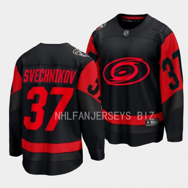 2023 NHL Stadium Series Andrei Svechnikov Jersey Carolina Hurricanes Black #37 Breakaway Player Men'